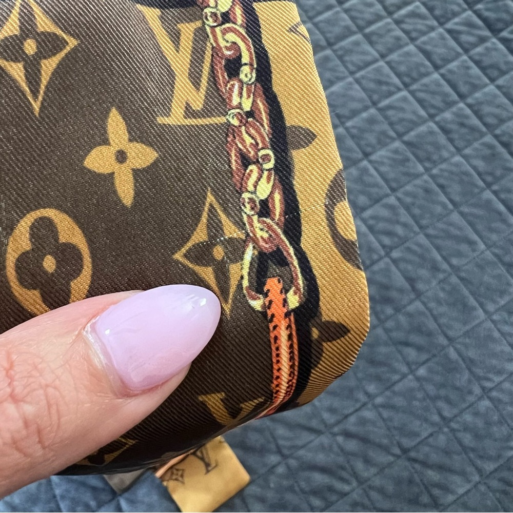 Louis Vuitton bandeau satin silk head band hair tie scarf brown monogram B14 - Picture 8 of 8